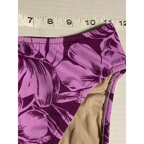 90s Leilani tankini Purple Hibiscus floral top (10) & bottoms (8) USA Made Y2K - Picture 5 of 14